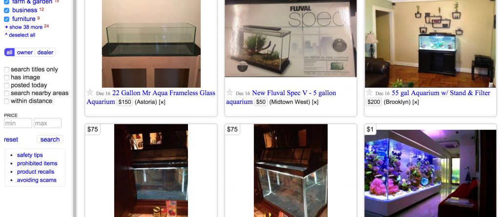 craigslist aquarium